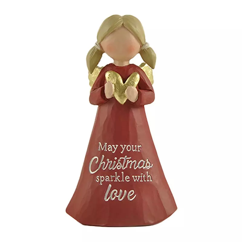 9.2CM ‘May Your Christmas Sparkle With Love’ Angel With Heart-GOON- Christmas Decoration, Halloween Decor, Harvest Decor, Easter Decor, Thanksgiving Day Decor, Party Decor