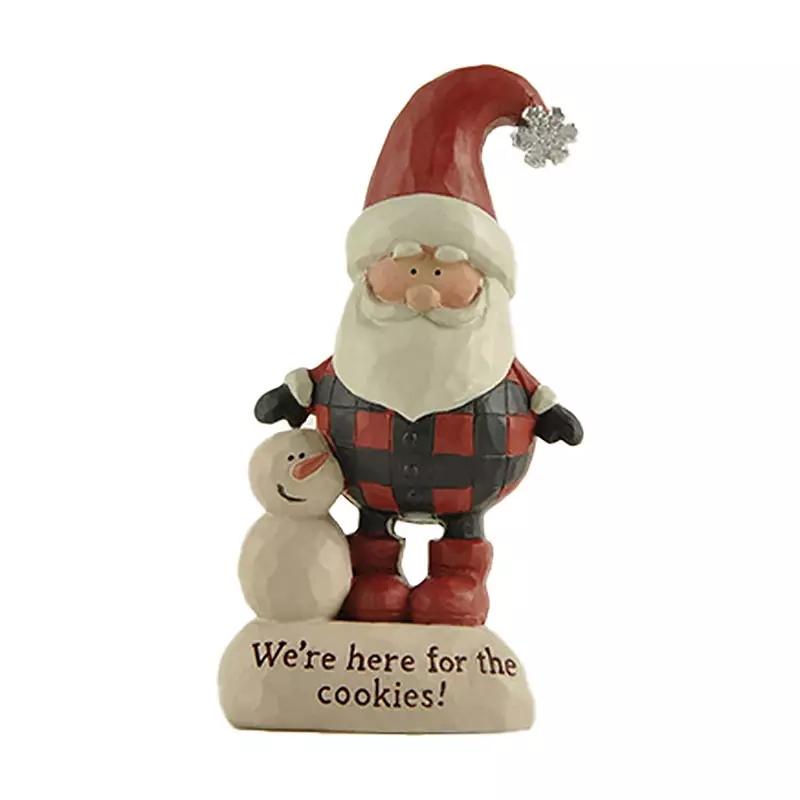 8.8CM ‘We’re Here For The Cookies’ Polyresin Santa Claus-GOON- Home Decoration, Christmas Decoration, Halloween Decor, Harvest Decor, Easter Decor, Thanksgiving Day Decor, Party Decor