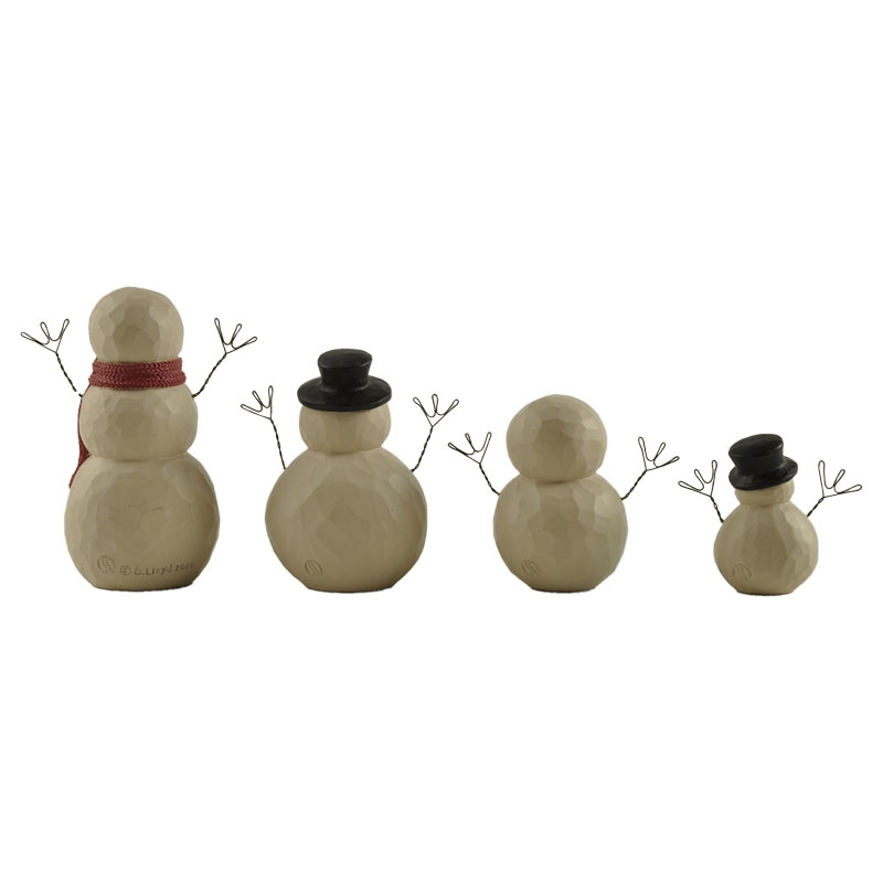 S/4 Polyresin Snowman Family For Table Decoration-GOON- Christmas Decoration, Halloween Decor, Harvest Decor, Easter Decor, Thanksgiving Day Decor, Party Decor