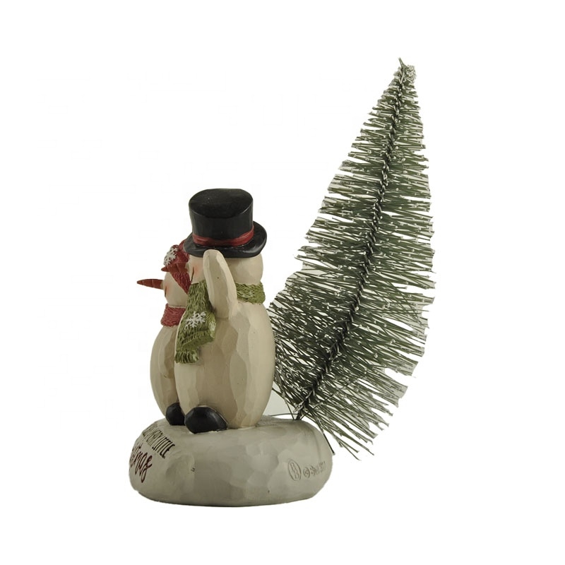 12CM ‘Have Yourself A Merry Little Christmas’ Snowman Couple Polyresin Decoration-GOON- Christmas Decoration, Halloween Decor, Harvest Decor, Easter Decor, Thanksgiving Day Decor, Party Decor