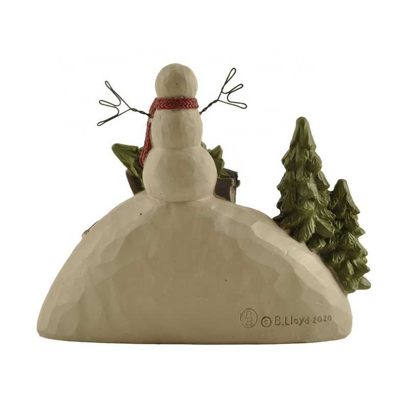 8.5CM ‘Come Home For Christmas’ Snowman On Hill Polyresin Decoration-GOON- Christmas Decoration, Halloween Decor, Harvest Decor, Easter Decor, Thanksgiving Day Decor, Party Decor