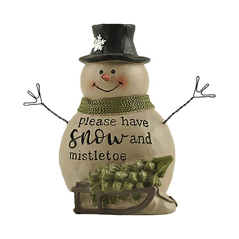 9CM ‘Please Have Snow And Mistletoe’ Polyresin Snowman Xmas Decor-GOON- Christmas Decoration, Halloween Decor, Harvest Decor, Easter Decor, Thanksgiving Day Decor, Party Decor