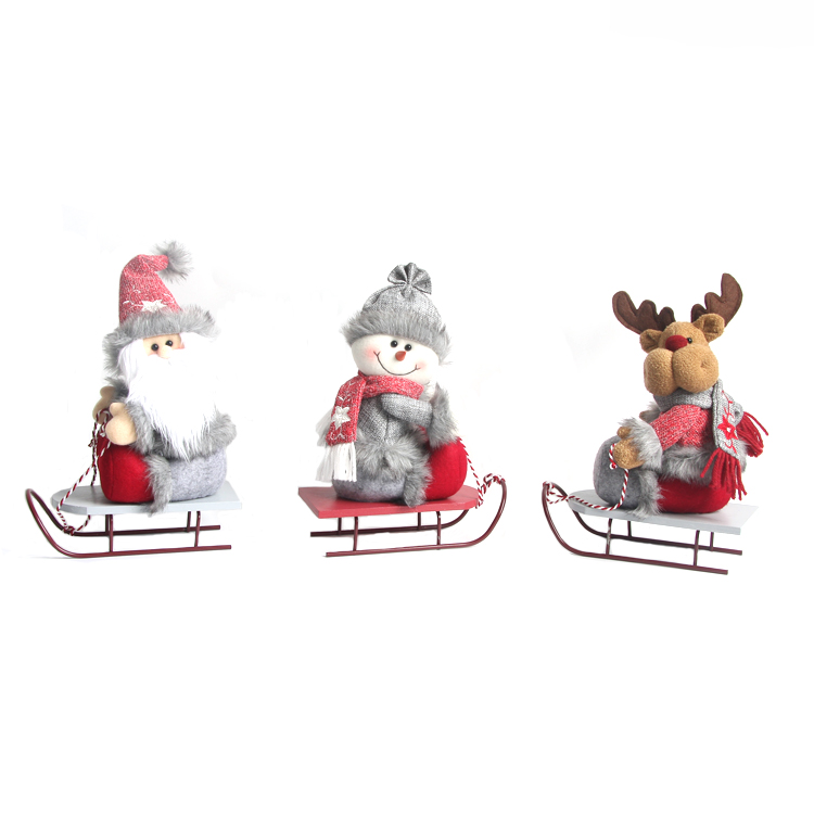 25.4cmH*20cmW*10cmD Sledding Santa Reindeer Snowman Christmas Fabric Decor-GOON- Christmas Decoration, Halloween Decor, Harvest Decor, Easter Decor, Thanksgiving Day Decor, Party Decor