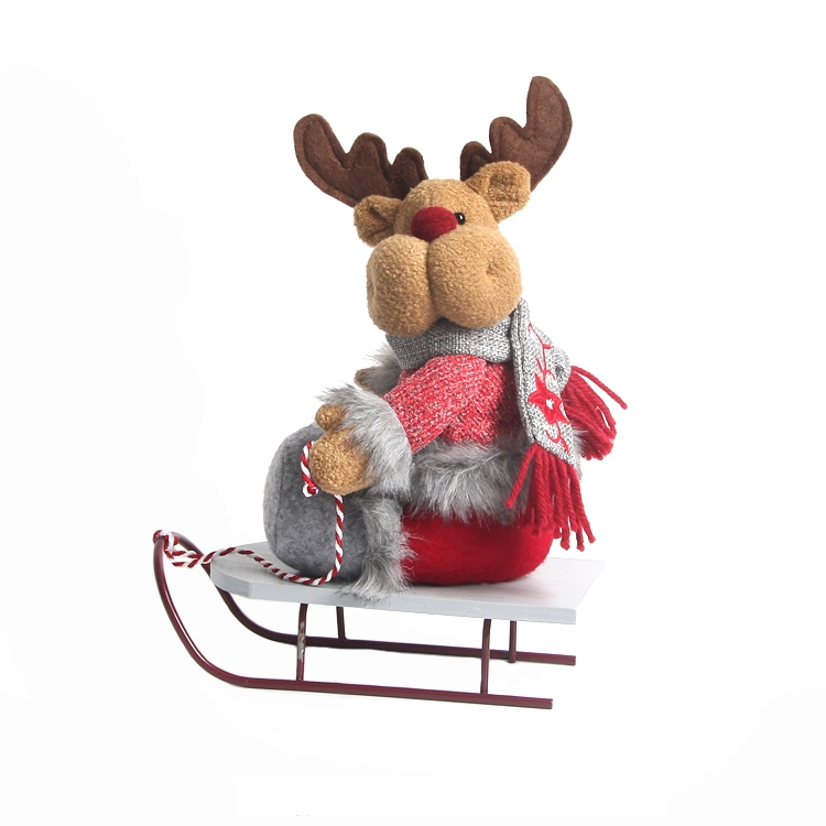 25.4cmH*20cmW*10cmD Sledding Santa Reindeer Snowman Christmas Fabric Decor-GOON- Christmas Decoration, Halloween Decor, Harvest Decor, Easter Decor, Thanksgiving Day Decor, Party Decor