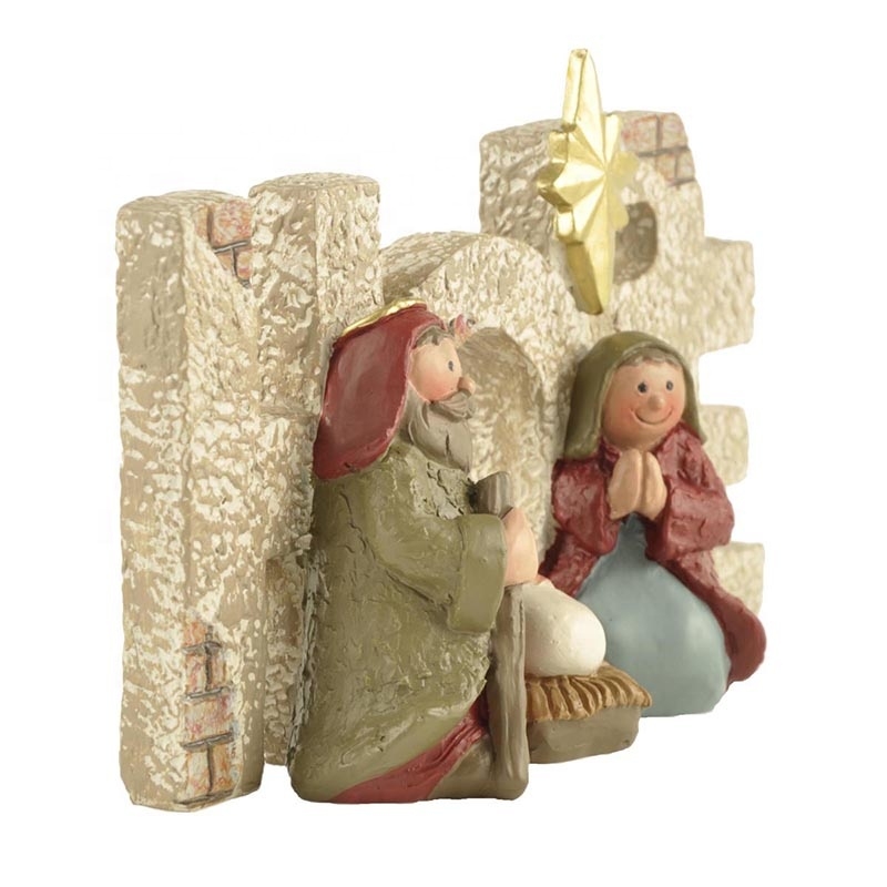 9CM Holy Family Statue Religious Figurines  Polyresin Decoration-GOON- Christmas Decoration, Halloween Decor, Harvest Decor, Easter Decor, Thanksgiving Day Decor, Party Decor