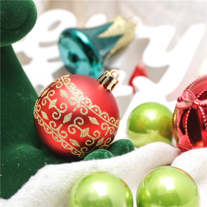 S/64 4-8Cm Red/Green/White Shiny Glitter Matt Ball With Paiting In Kraft Box-GOON- Home Decoration, Christmas Decoration, Halloween Decor, Harvest Decor, Easter Decor, Thanksgiving Day Decor, Party Decor
