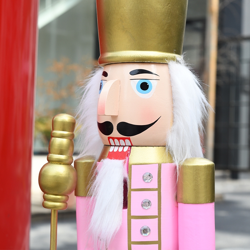100CM Pink Color Life Size Wooden Nutcracker Solider For Outdoor Decoration-GOON- Home Decoration, Christmas Decoration, Halloween Decor, Harvest Decor, Easter Decor, Thanksgiving Day Decor, Party Decor