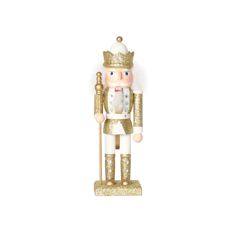 20CM Set of 2 Pink And Gold Color Wooden Soldier Nutcracker-GOON- Christmas Decoration, Halloween Decor, Harvest Decor, Easter Decor, Thanksgiving Day Decor, Party Decor