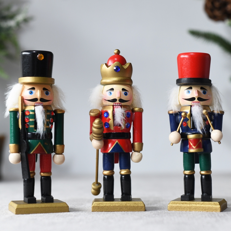15CM Set of 3 Wooden Soldier Nutcracker Tool for Christmas Decoration Gifts-GOON- Home Decoration, Christmas Decoration, Halloween Decor, Harvest Decor, Easter Decor, Thanksgiving Day Decor, Party Decor