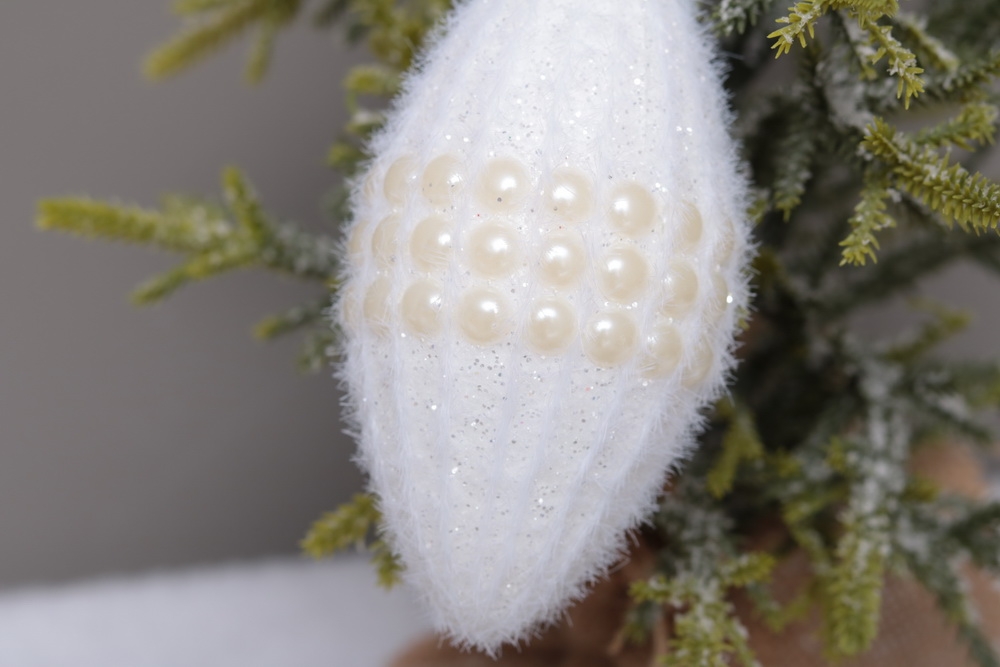 S/3  11.5*6Cm White Foam/Fur Ball Ornaments-GOON- Home Decoration, Christmas Decoration, Halloween Decor, Harvest Decor, Easter Decor, Thanksgiving Day Decor, Party Decor