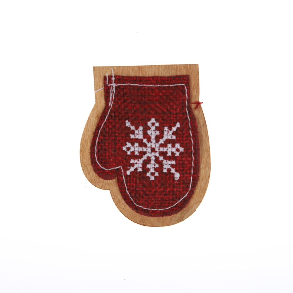 S/6  5*6Cm Red/White Wooden Gloves Paper Photo Clip-GOON- Home Decoration, Christmas Decoration, Halloween Decor, Harvest Decor, Easter Decor, Thanksgiving Day Decor, Party Decor