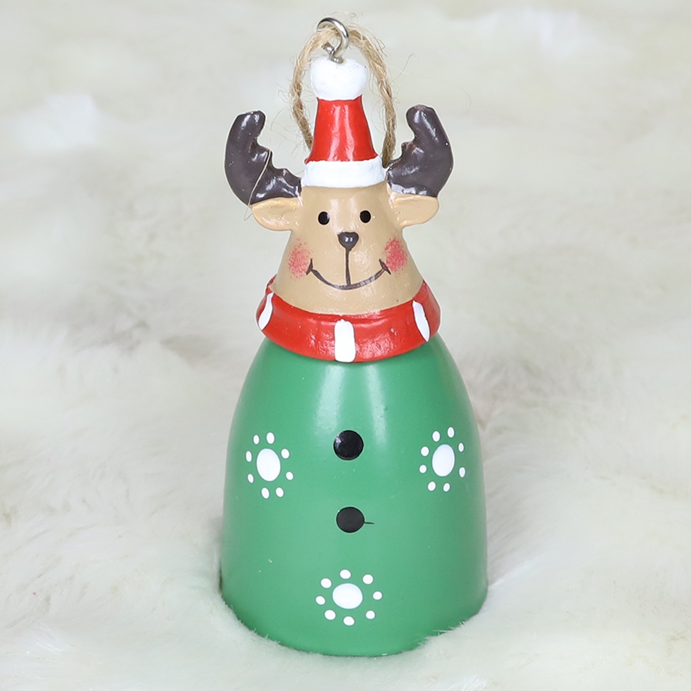 5.5*10Cm Red/Green/White Metal Snowman Deer Santa With Jingle Bell Hanging-GOON- Home Decoration, Christmas Decoration, Halloween Decor, Harvest Decor, Easter Decor, Thanksgiving Day Decor, Party Decor
