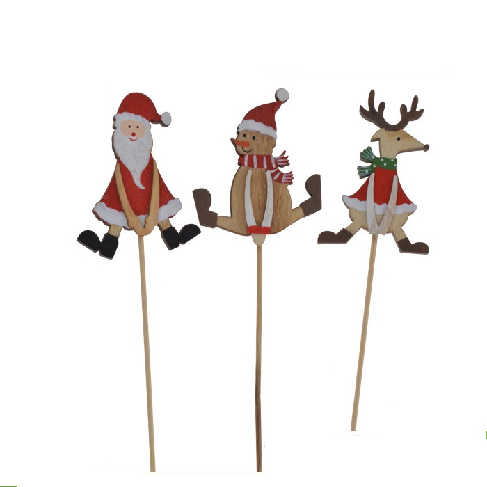 27*5.5*0.5Cm Red/Green/White Garden Wooden Santa Snowman Reindeer Stake-GOON- Home Decoration, Christmas Decoration, Halloween Decor, Harvest Decor, Easter Decor, Thanksgiving Day Decor, Party Decor