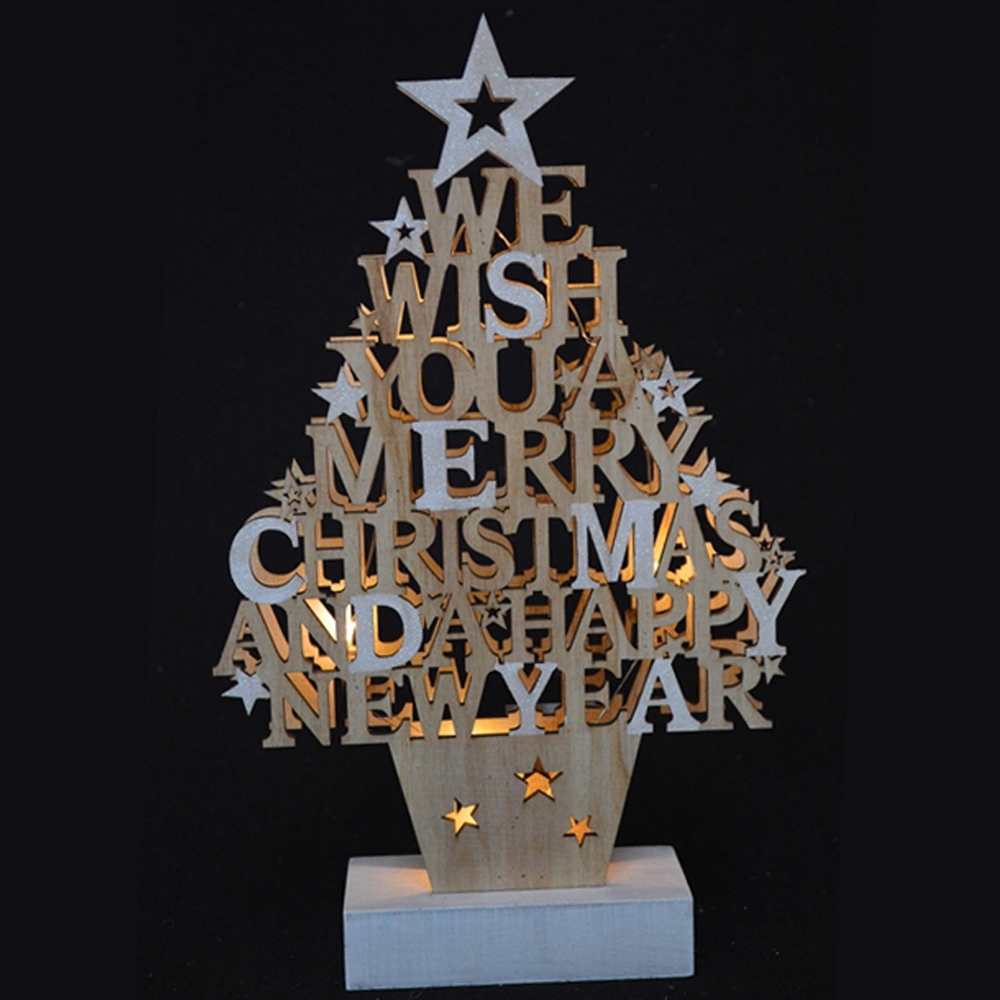 28.5*7*45.7Cm Wooden Christmas Tree With Led Light Table Top Decoration-GOON- Home Decoration, Christmas Decoration, Halloween Decor, Harvest Decor, Easter Decor, Thanksgiving Day Decor, Party Decor
