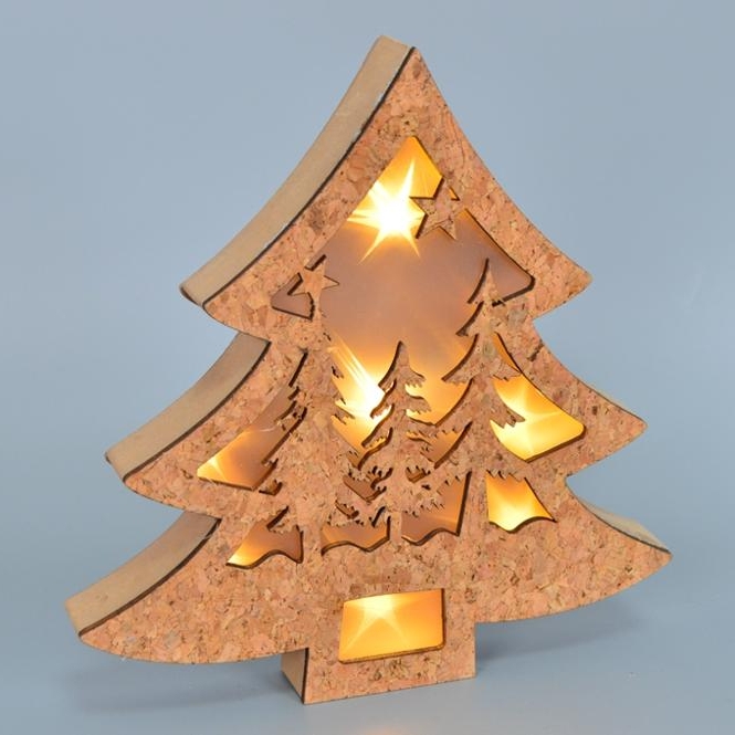 30*30*3Cm Wooden Led Christmas Star Tree With Battery Light-GOON- Home Decoration, Christmas Decoration, Halloween Decor, Harvest Decor, Easter Decor, Thanksgiving Day Decor, Party Decor