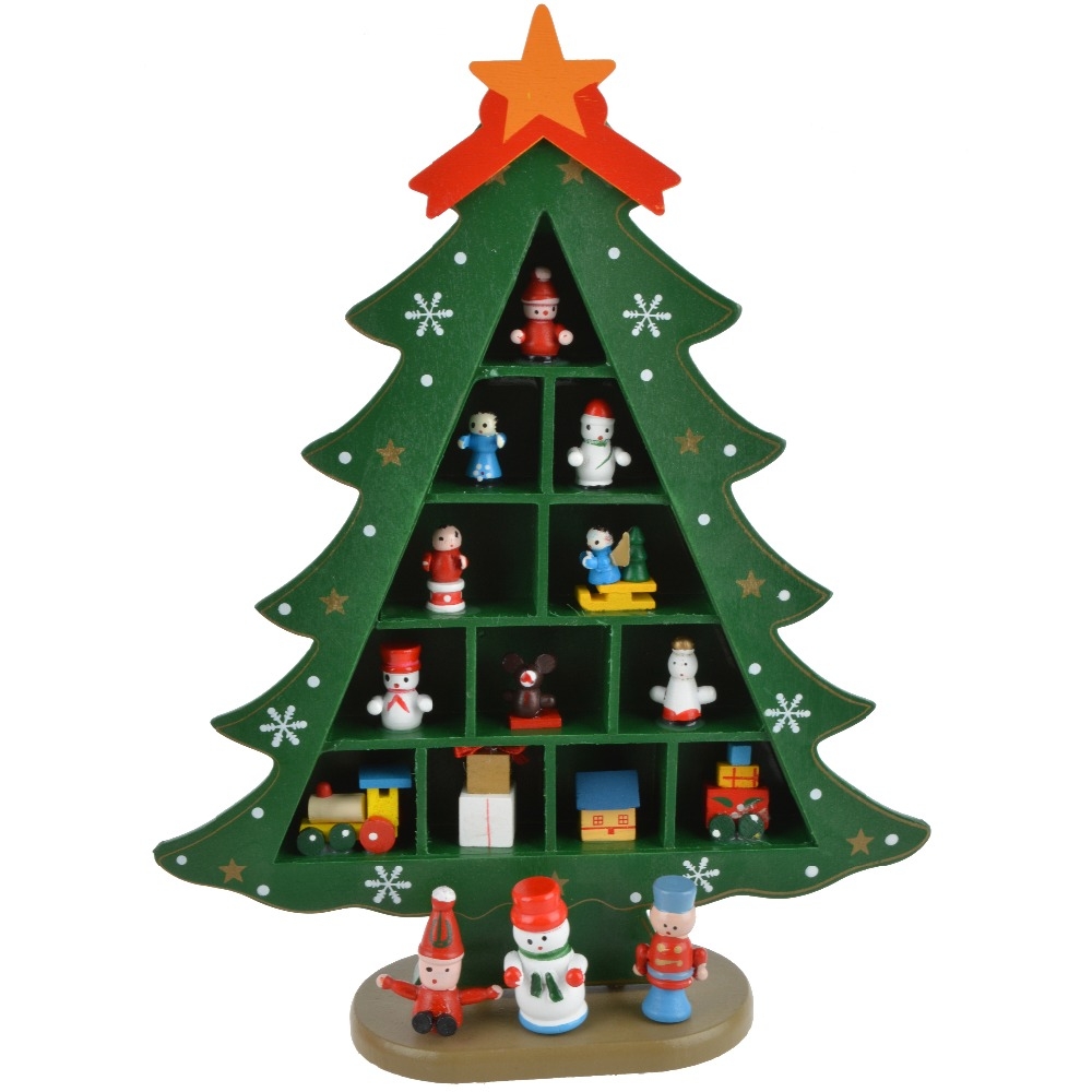 28.5*22*7 Green Diy Wooden Christmas Tree With Miniature-GOON- Christmas Decoration, Halloween Decor, Harvest Decor, Easter Decor, Thanksgiving Day Decor, Party Decor