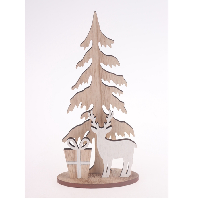 13.5*5*24Cm Wooden Mini Christmas Trees With Reindeer For Holiday Home Décor-GOON- Christmas Decoration, Halloween Decor, Harvest Decor, Easter Decor, Thanksgiving Day Decor, Party Decor