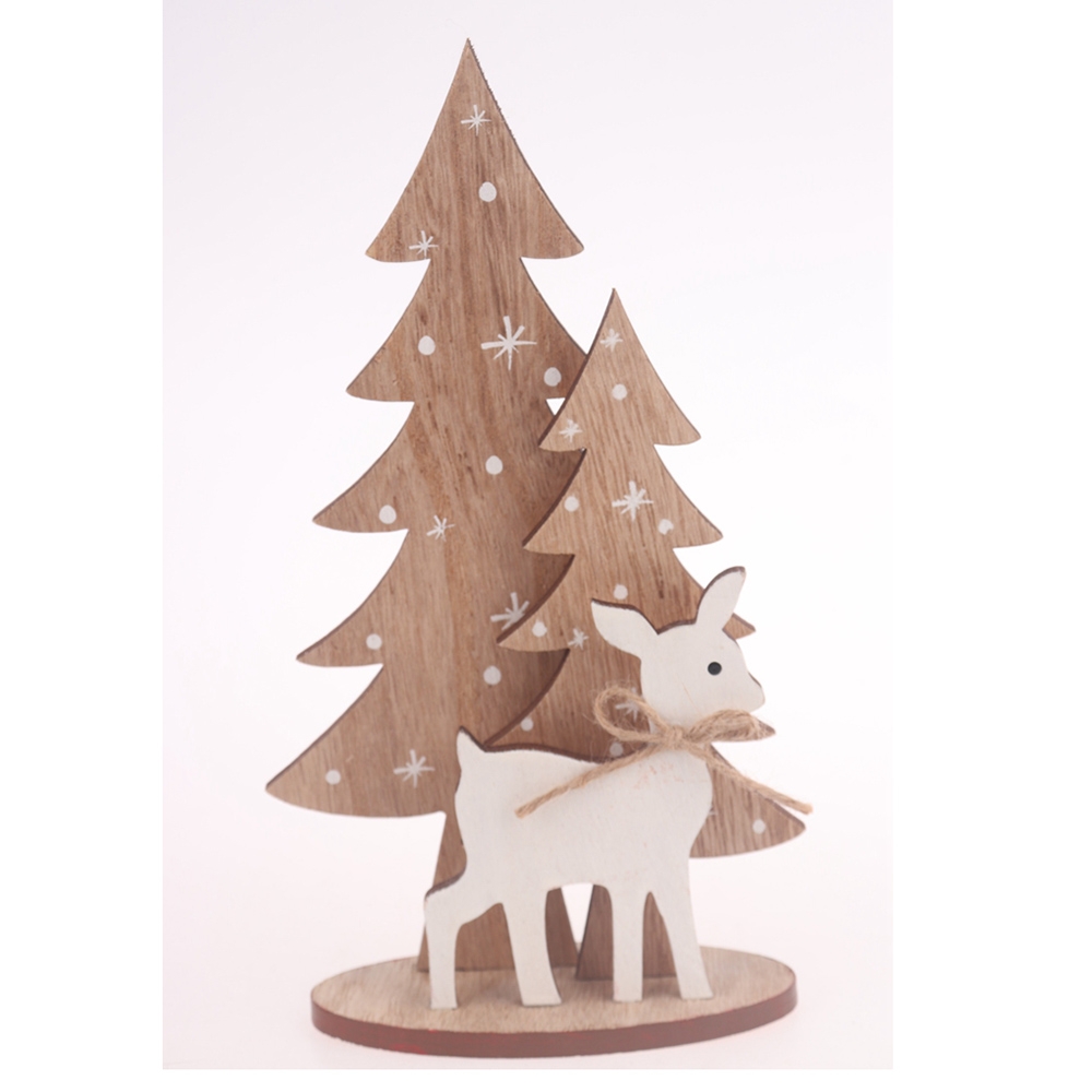 13.5*5*24Cm Wooden Mini Christmas Trees With Reindeer For Holiday Home Décor-GOON- Christmas Decoration, Halloween Decor, Harvest Decor, Easter Decor, Thanksgiving Day Decor, Party Decor