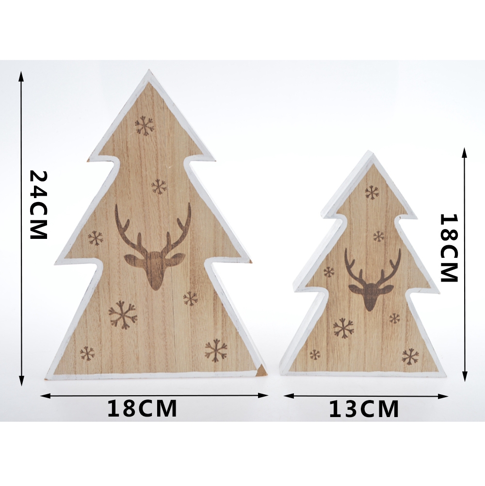 16*3*18Cm  Natural/ White Wooden Standing  Deer Figurine Table Decoration-GOON- Home Decoration, Christmas Decoration, Halloween Decor, Harvest Decor, Easter Decor, Thanksgiving Day Decor, Party Decor