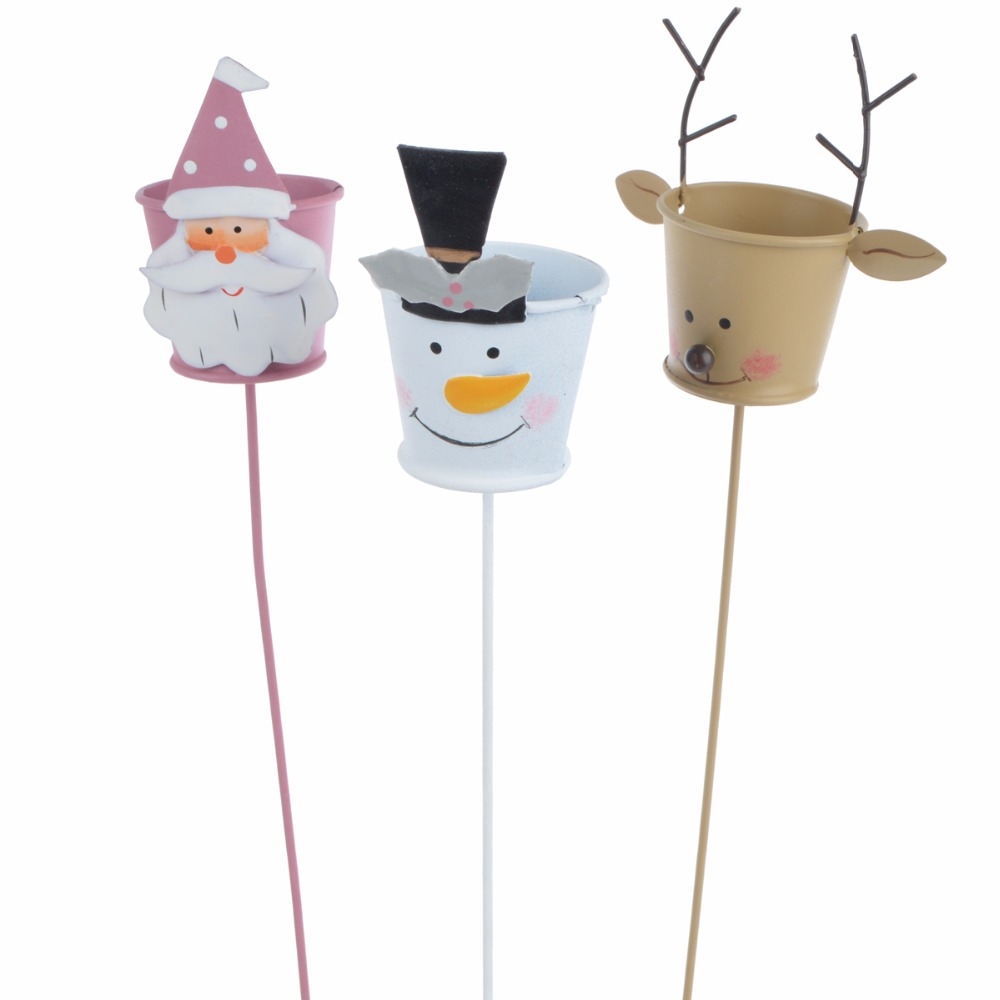 6*13Cm Pink/White/Brown Metal Santa Snowman Reindeer Candle Tealight Holder Decoration Ornament-GOON- Christmas Decoration, Halloween Decor, Harvest Decor, Easter Decor, Thanksgiving Day Decor, Party Decor
