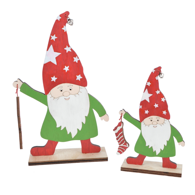 17*4*15Cm Red/Green Wooden Swedish Gnome Ornaments-GOON- Christmas Decoration, Halloween Decor, Harvest Decor, Easter Decor, Thanksgiving Day Decor, Party Decor