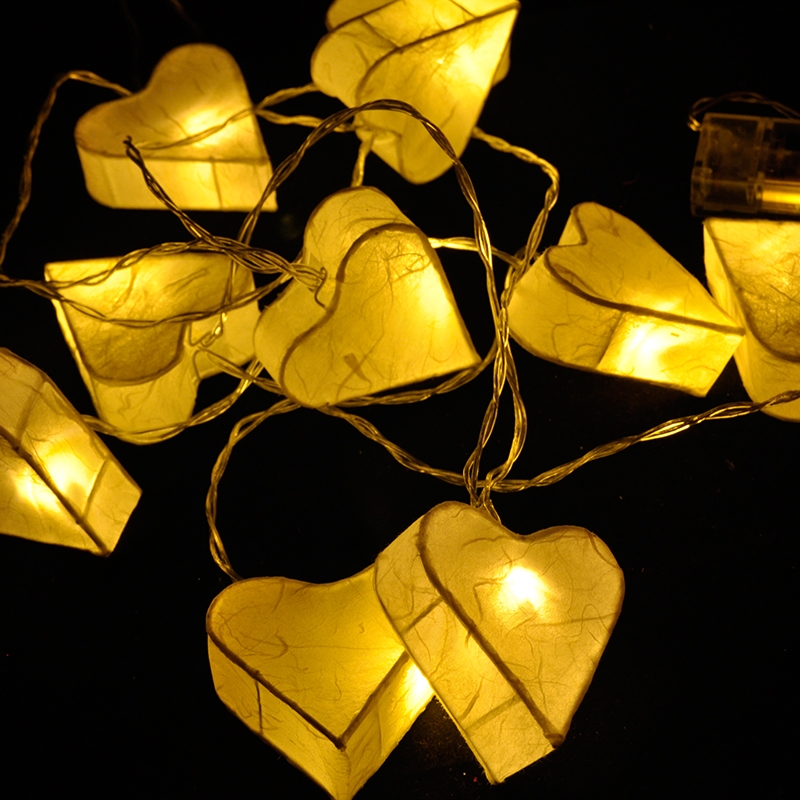 Crafts Paper Heart Shaped Paper String Light For Party Event Decor-GOON- Home Decoration, Christmas Decoration, Halloween Decor, Harvest Decor, Easter Decor, Thanksgiving Day Decor, Party Decor