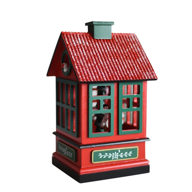Red Wooden House Christmas Wooden Music box-GOON- Home Decoration, Christmas Decoration, Halloween Decor, Harvest Decor, Easter Decor, Thanksgiving Day Decor, Party Decor