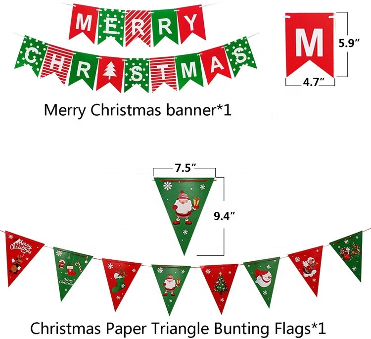 Red/Green/White Paper Christmas Party Home Hanging Decoration Set-GOON- Home Decoration, Christmas Decoration, Halloween Decor, Harvest Decor, Easter Decor, Thanksgiving Day Decor, Party Decor