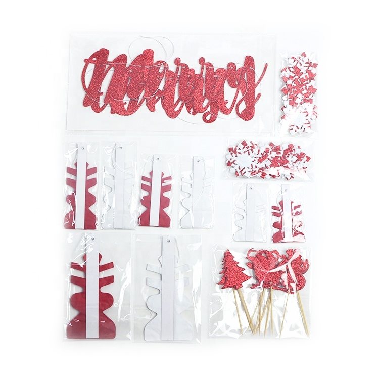 2.5Inch/5.5Inch Red/White Merry Christmas Paper Hanging Decoration Set-GOON- Home Decoration, Christmas Decoration, Halloween Decor, Harvest Decor, Easter Decor, Thanksgiving Day Decor, Party Decor