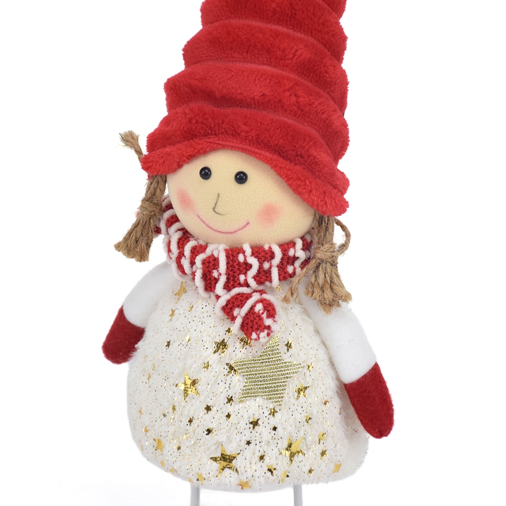 Red/White Silver/White Lovely Plush Animated Christmas Dolls With Led Light-GOON- Home Decoration, Christmas Decoration, Halloween Decor, Harvest Decor, Easter Decor, Thanksgiving Day Decor, Party Decor