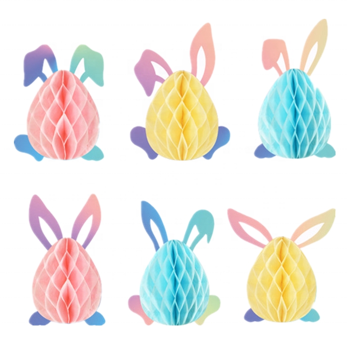 S/6 13*17Cm Blue/Green/Yellow/Pink Easter Paper Rabbit Ornaments Decorations-GOON- Home Decoration, Christmas Decoration, Halloween Decor, Harvest Decor, Easter Decor, Thanksgiving Day Decor, Party Decor