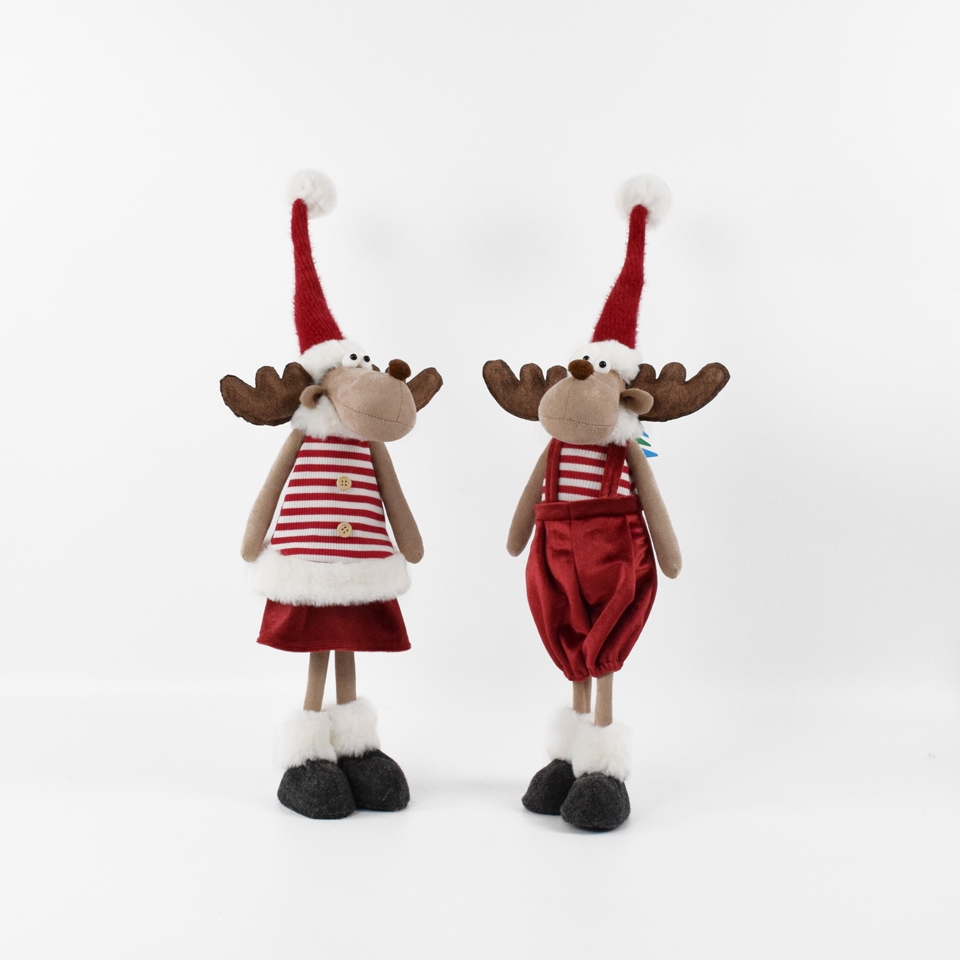 Red/Brown/White Standing/Sitting Reindeer Elk Plush Xmas Homw Decoration-GOON- Home Decoration, Christmas Decoration, Halloween Decor, Harvest Decor, Easter Decor, Thanksgiving Day Decor, Party Decor
