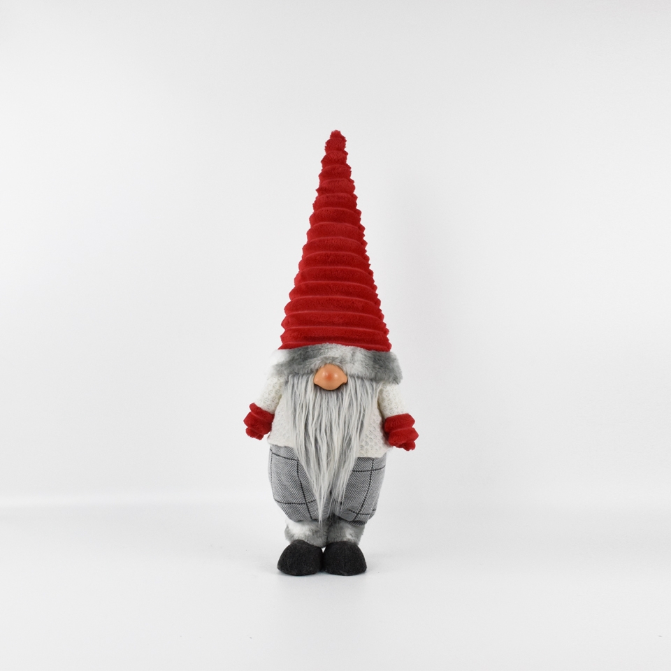 Red/Grey/White Theme Sitting/Standing Santa Claus Stuffed Plush Gnome Decoration-GOON- Christmas Decoration, Halloween Decor, Harvest Decor, Easter Decor, Thanksgiving Day Decor, Party Decor