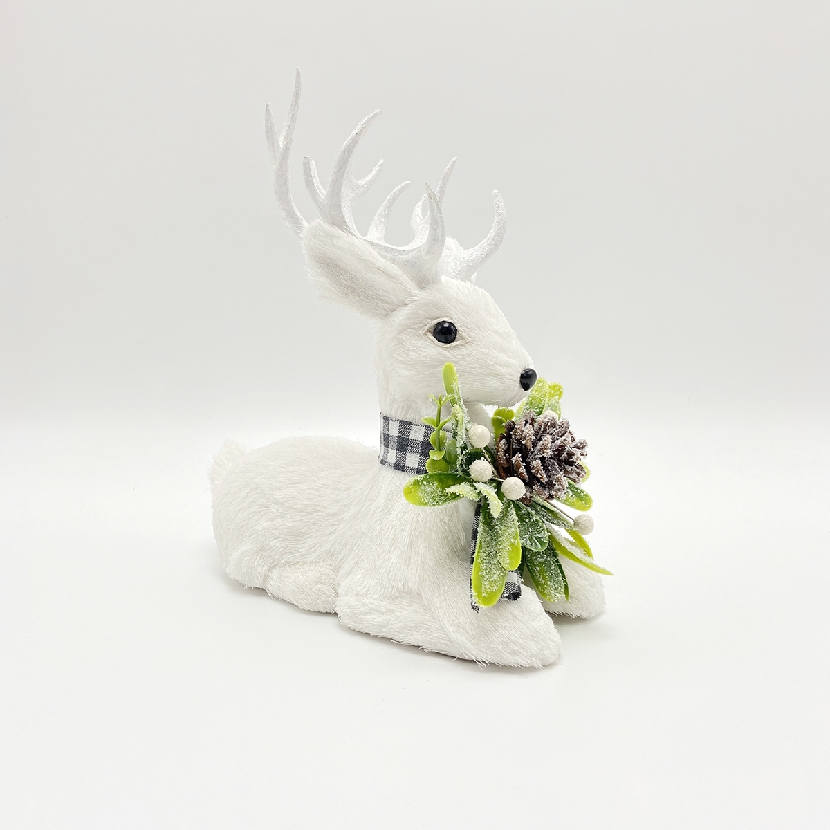 23*11*27cm Pure White Artificial Reindeer Animal Figurines Decoration-GOON- Christmas Decoration, Halloween Decor, Harvest Decor, Easter Decor, Thanksgiving Day Decor, Party Decor
