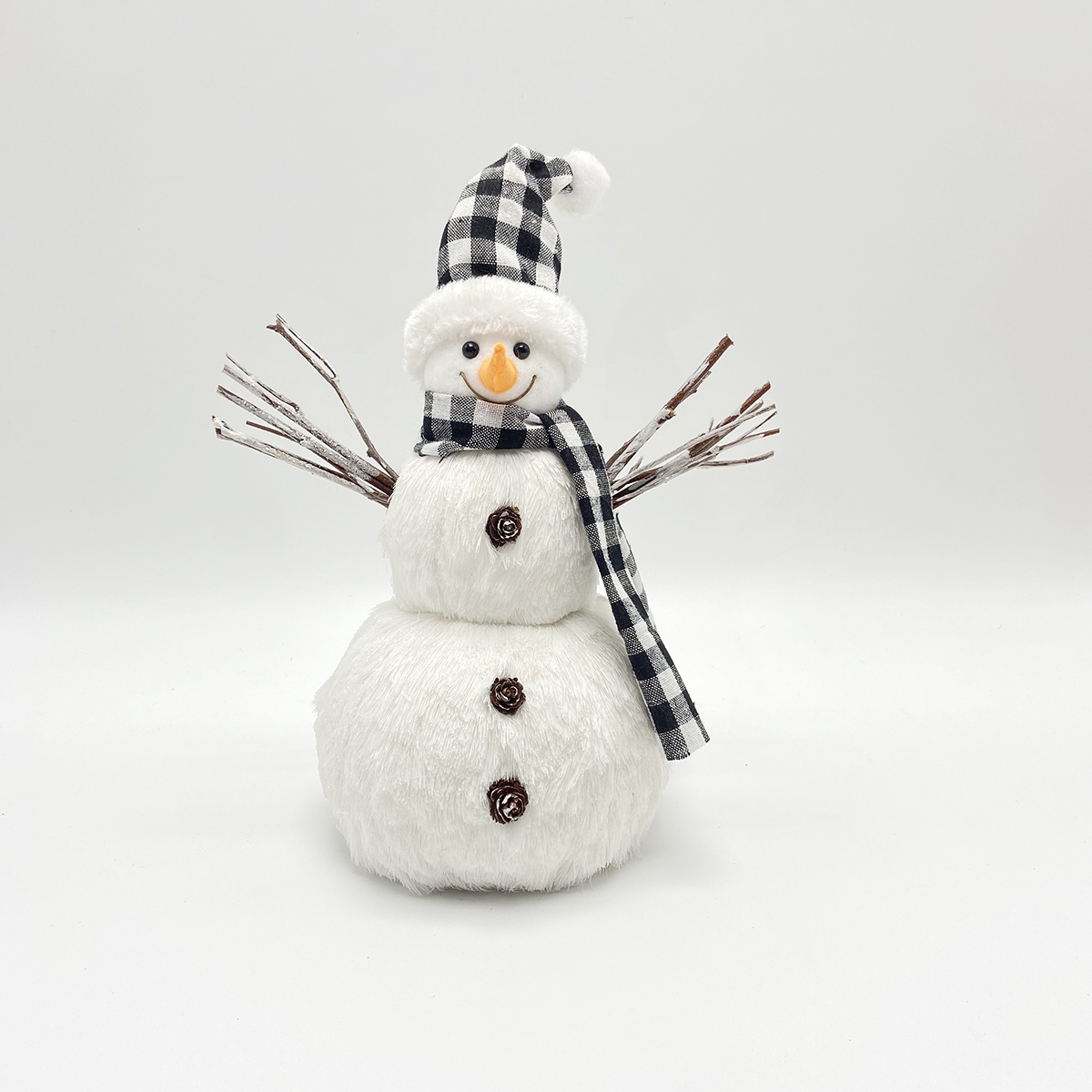 24*17*30CM White Plush Handmade Snowman Christmas Decoration-GOON- Christmas Decoration, Halloween Decor, Harvest Decor, Easter Decor, Thanksgiving Day Decor, Party Decor