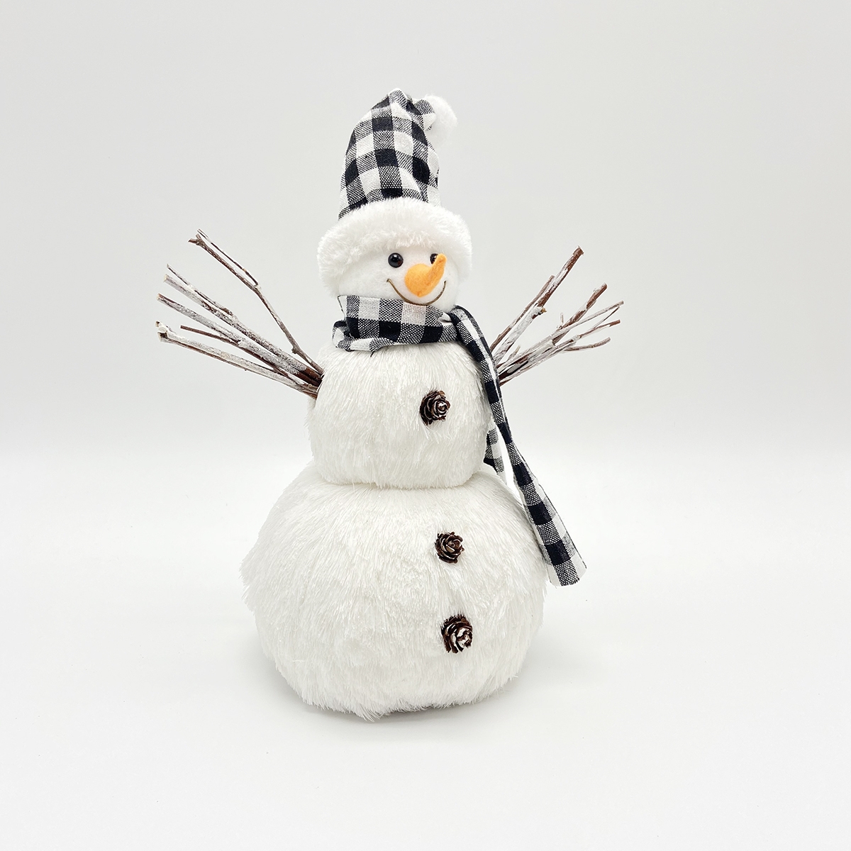 24*17*30CM White Plush Handmade Snowman Christmas Decoration-GOON- Christmas Decoration, Halloween Decor, Harvest Decor, Easter Decor, Thanksgiving Day Decor, Party Decor
