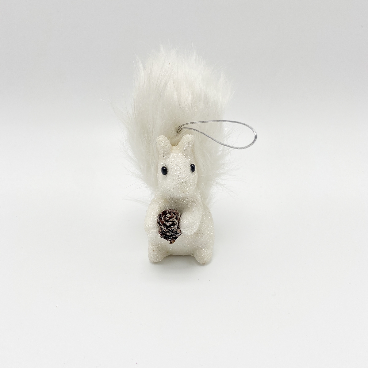 10*5*12CM White Plush Squirrel Animal Figurines Hanging Ornaments-GOON- Christmas Decoration, Halloween Decor, Harvest Decor, Easter Decor, Thanksgiving Day Decor, Party Decor