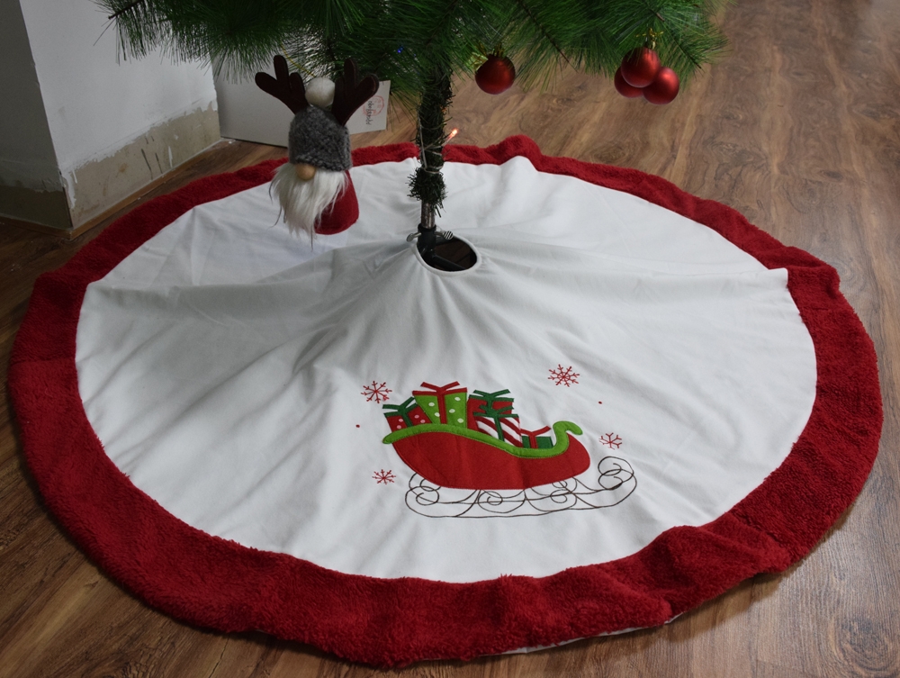 120*120Cm Red/White Christmas Reindeer Tree Skirt Decoration-GOON- Home Decoration, Christmas Decoration, Halloween Decor, Harvest Decor, Easter Decor, Thanksgiving Day Decor, Party Decor