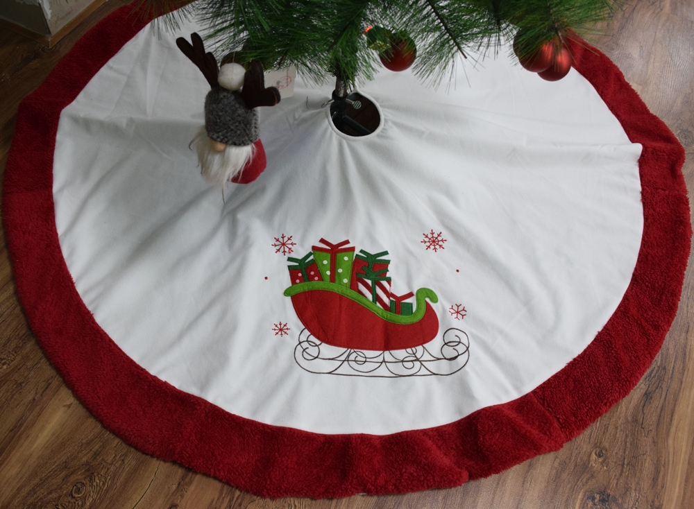 120*120Cm Red/White Christmas Reindeer Tree Skirt Decoration-GOON- Home Decoration, Christmas Decoration, Halloween Decor, Harvest Decor, Easter Decor, Thanksgiving Day Decor, Party Decor