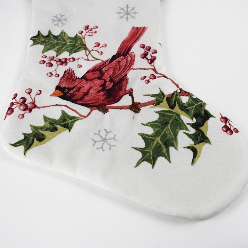 49*28*2Cm Red/Green/White  Plush Stocking With Bird Figure-GOON- Christmas Decoration, Halloween Decor, Harvest Decor, Easter Decor, Thanksgiving Day Decor, Party Decor
