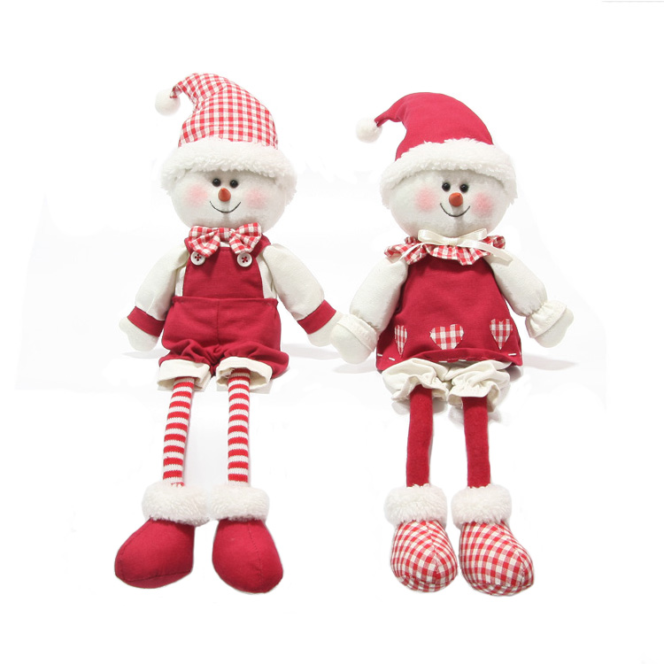 40.6cmH*15cmW*6cmD Sitting Snowman Christmas Fabric Dolls-GOON- Christmas Decoration, Halloween Decor, Harvest Decor, Easter Decor, Thanksgiving Day Decor, Party Decor
