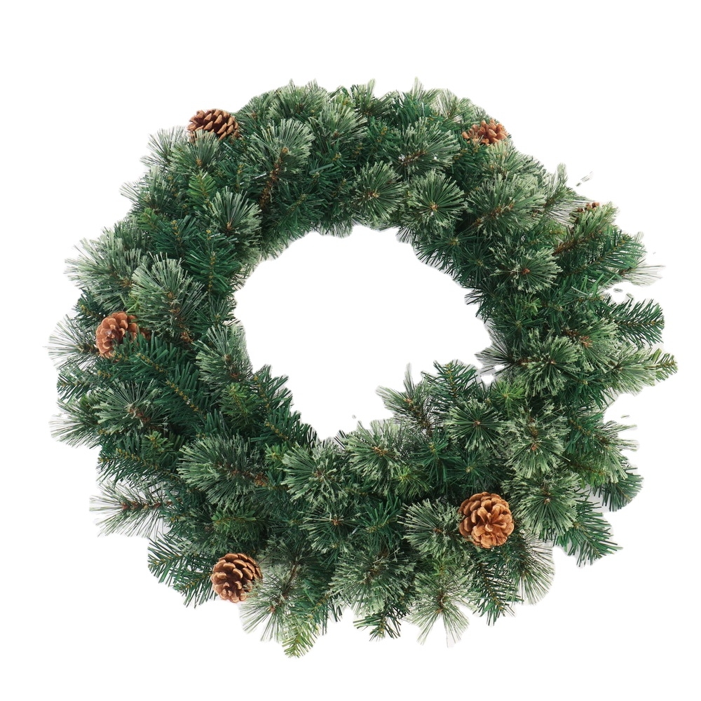 35Cm Red/Green Plastic Material Artificial Wreath With Pine cone Ornaments Decorate-GOON- Home Decoration, Christmas Decoration, Halloween Decor, Harvest Decor, Easter Decor, Thanksgiving Day Decor, Party Decor