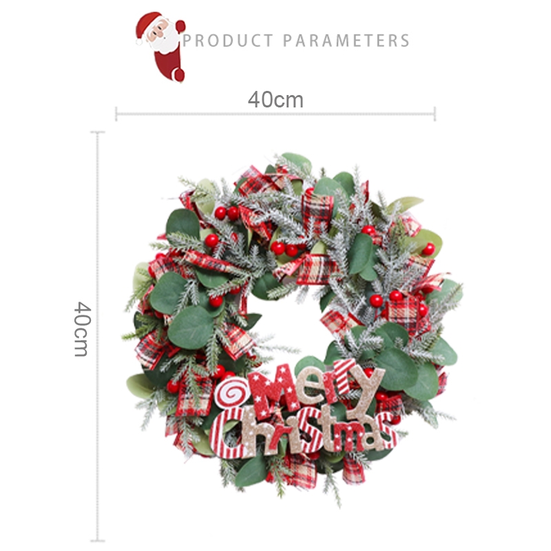 55Cm Red/Natural Mini Artificial Christmas Wreath With Berry And Flowers Ornaments-GOON- Home Decoration, Christmas Decoration, Halloween Decor, Harvest Decor, Easter Decor, Thanksgiving Day Decor, Party Decor