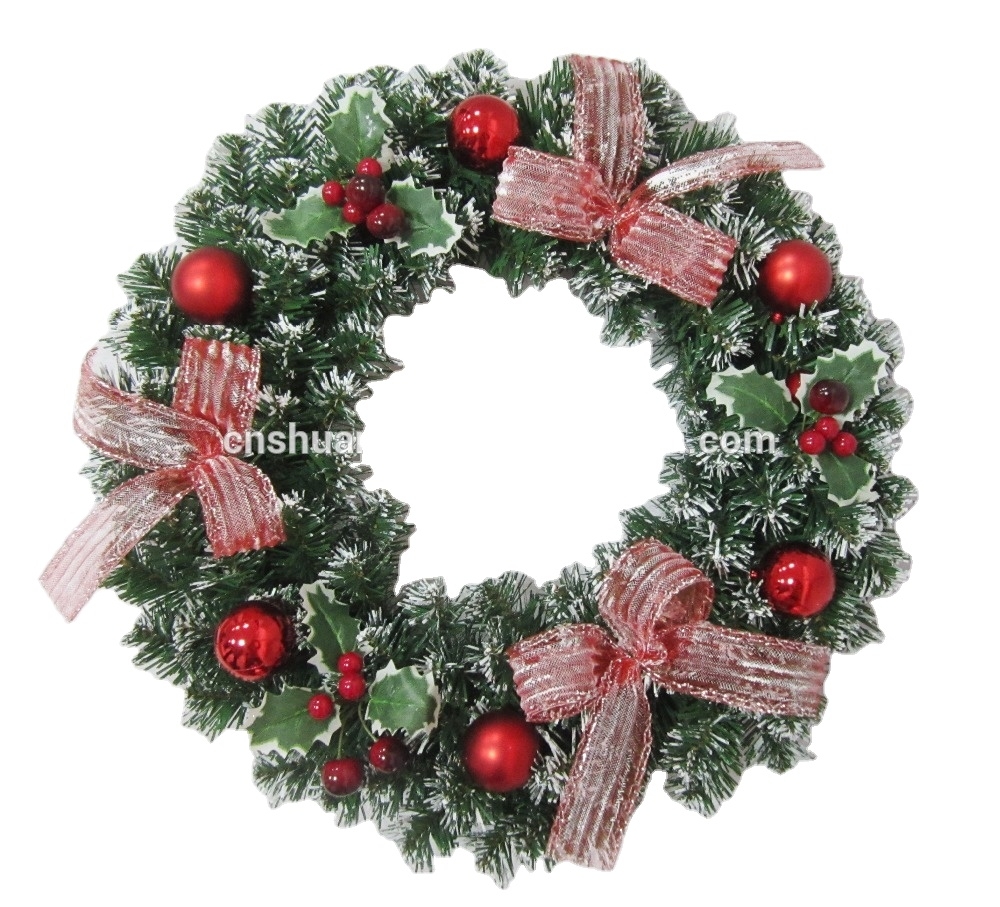 50Cm Red/Natural Artificial Christmas Wreath With Berry Ornaments Decoration-GOON- Home Decoration, Christmas Decoration, Halloween Decor, Harvest Decor, Easter Decor, Thanksgiving Day Decor, Party Decor