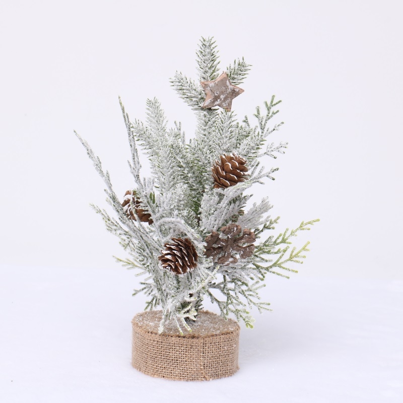 35Cm Natural Flocked Mini Artificial Christmas Table Tree Decoration-GOON- Home Decoration, Christmas Decoration, Halloween Decor, Harvest Decor, Easter Decor, Thanksgiving Day Decor, Party Decor