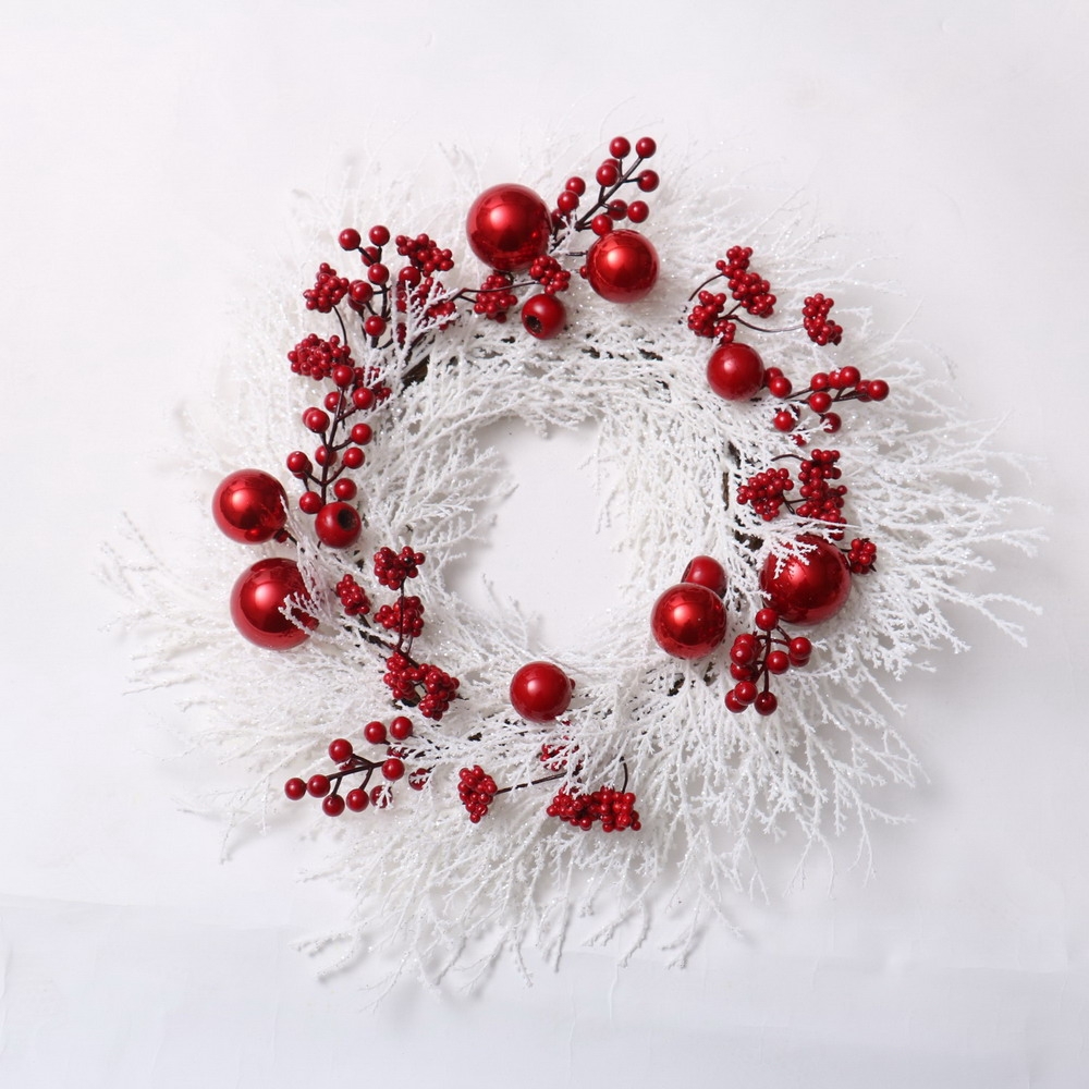 55Cm Red/Natural Artificial Christmas Wreath/Garland Decorations-GOON- Home Decoration, Christmas Decoration, Halloween Decor, Harvest Decor, Easter Decor, Thanksgiving Day Decor, Party Decor