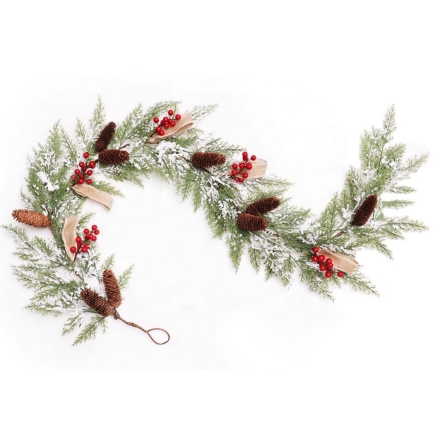 200Cm Red/White/Natural Christmas Garland With Pine cone And Berry Decoration-GOON- Home Decoration, Christmas Decoration, Halloween Decor, Harvest Decor, Easter Decor, Thanksgiving Day Decor, Party Decor