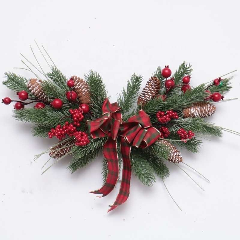 45Cm Red/Natural Artificial Christmas Wreath With Berry And Pine cone Decoration-GOON- Home Decoration, Christmas Decoration, Halloween Decor, Harvest Decor, Easter Decor, Thanksgiving Day Decor, Party Decor