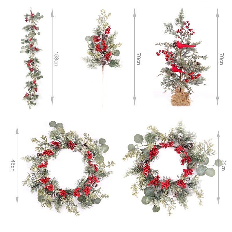 45Cm Red/Natural Artificial Spring/Party Wedding/ Home Table Tree Decoration-GOON- Home Decoration, Christmas Decoration, Halloween Decor, Harvest Decor, Easter Decor, Thanksgiving Day Decor, Party Decor