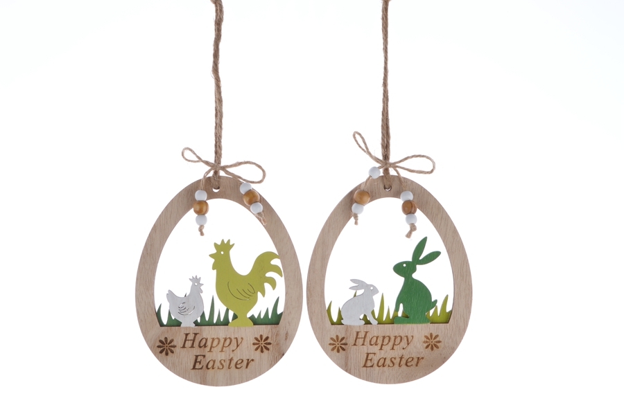 6.5*10.5Cm Green/Natural Wooden Easter Rabbit Laser Cut Ornament-GOON- Home Decoration, Christmas Decoration, Halloween Decor, Harvest Decor, Easter Decor, Thanksgiving Day Decor, Party Decor